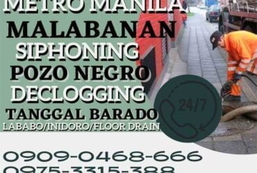PARAÑAQUE MALABANAN SIPHONING DECLOGGING TANGGAL BARA 09090468666