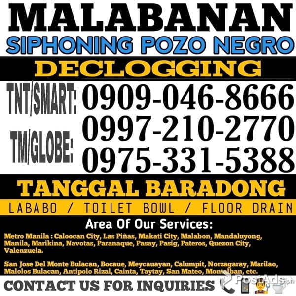 MARIKINA CITY MALABANAN SIPHONING TANGGAL BARADO 09090468666