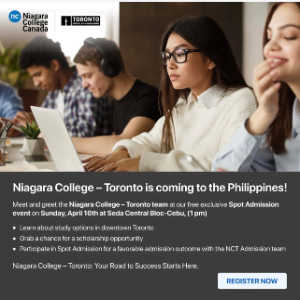 ON-THE-SPOT ADMISSION WITH NIAGARA COLLEGE – TORONTO