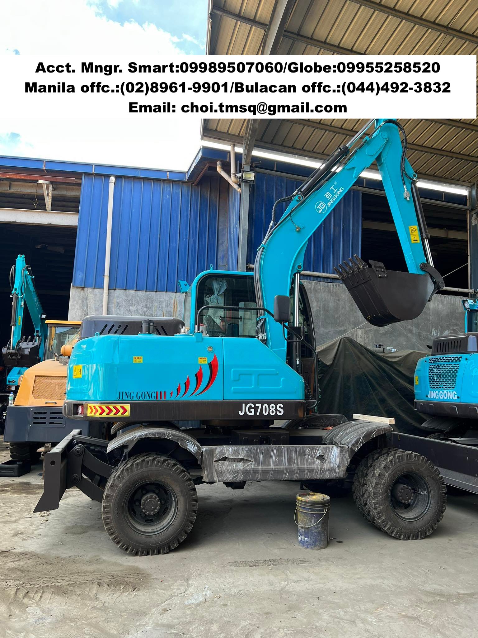 Brand new JINGGONG Backhoe excavator wheel type FREE Breaker line .25cbm for sale