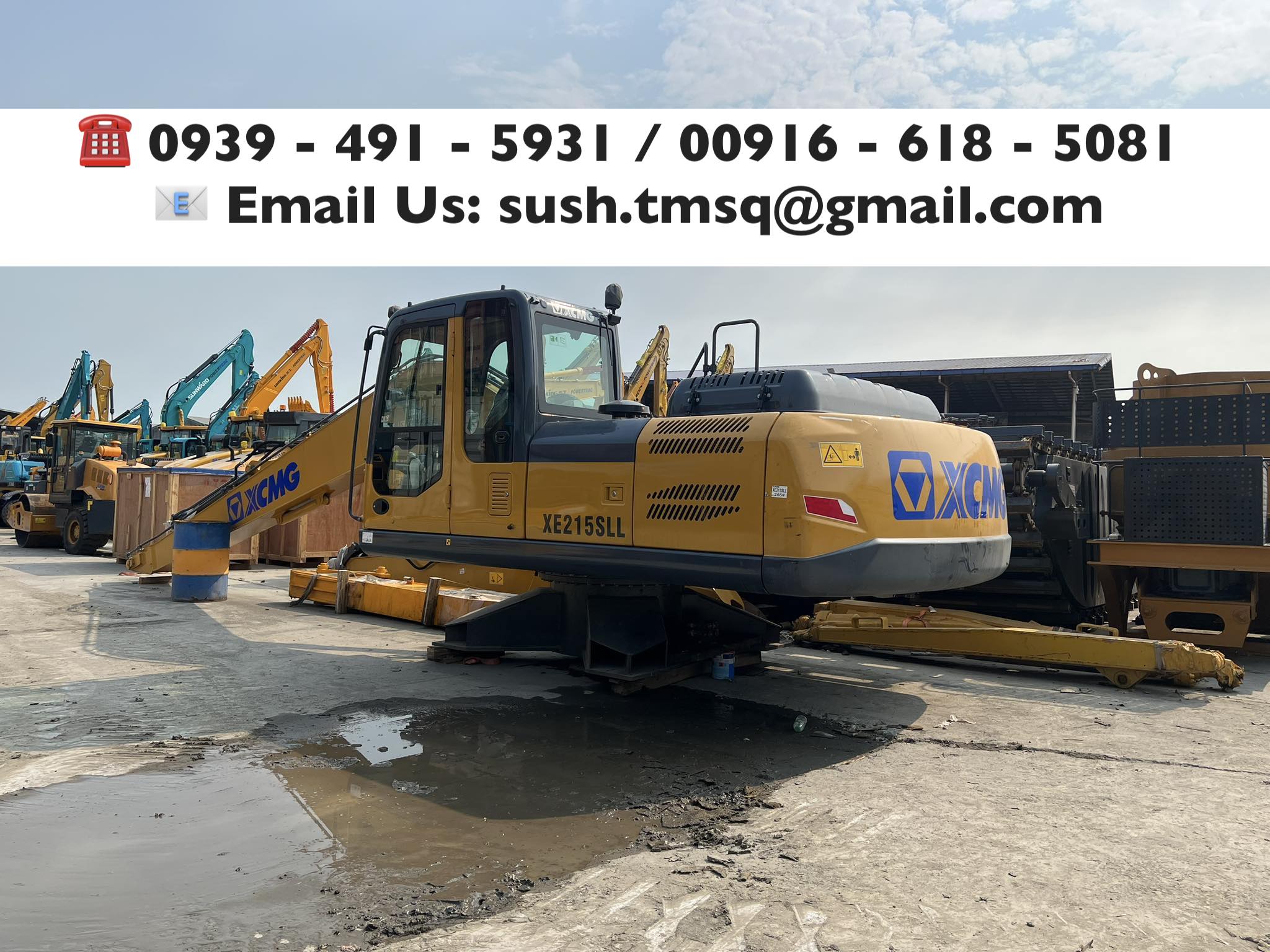 amphibious pontoon backhoe