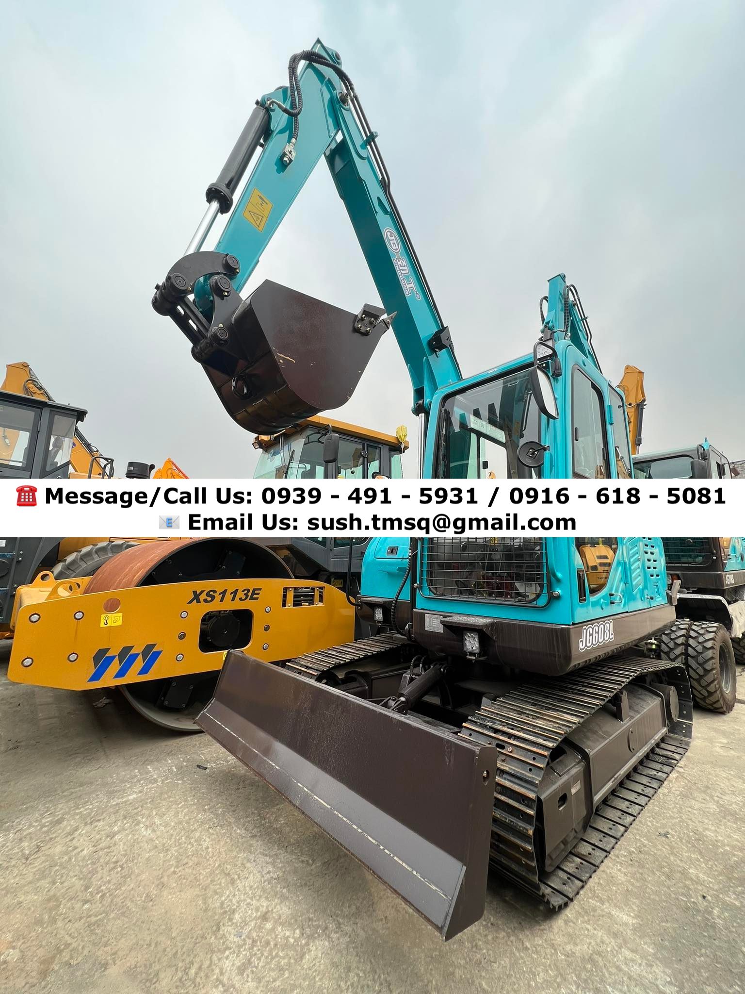 backhoe excavator 0.25cbm with dozer jinggong jg608