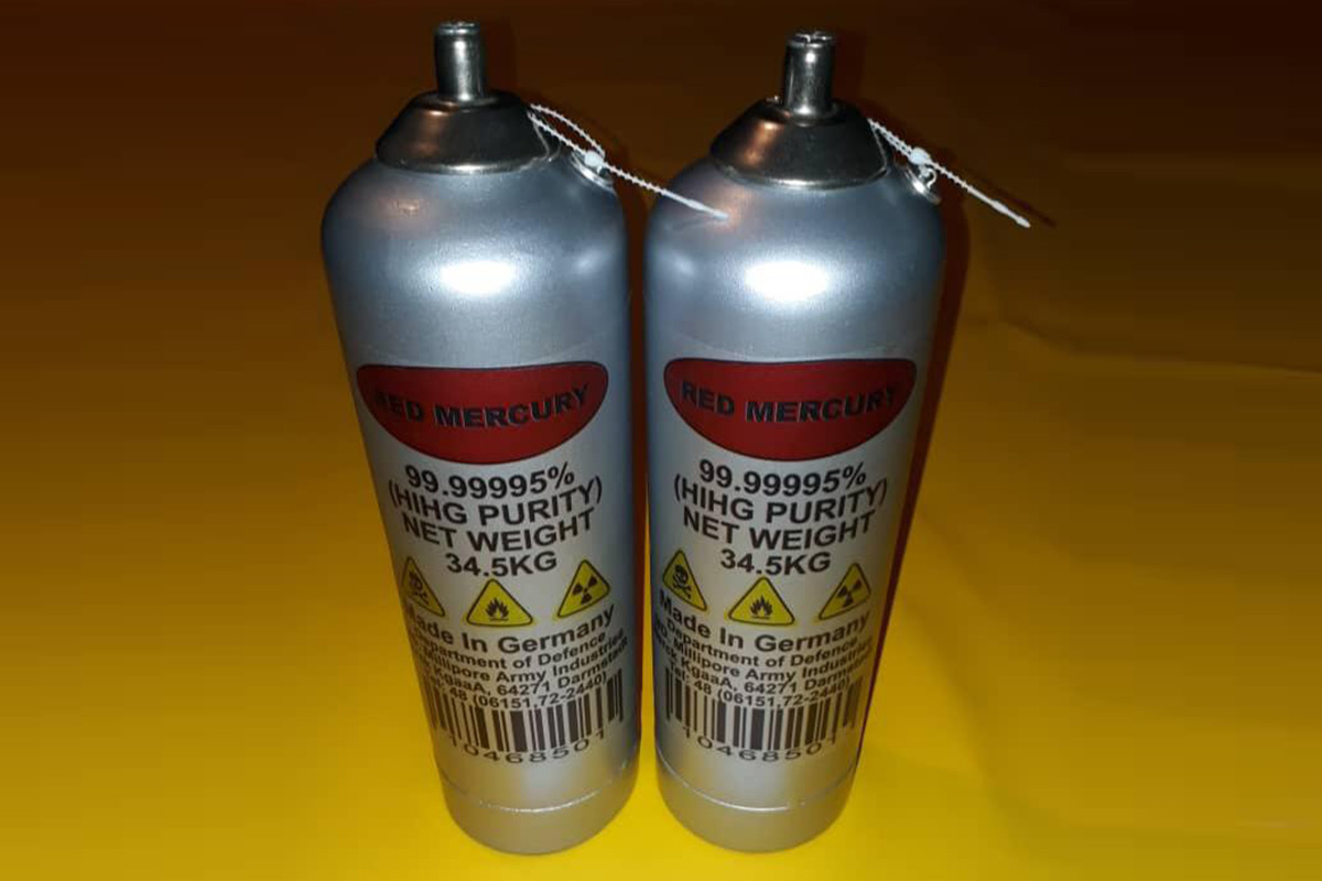Pure Red  and Silver Liquid Mercury  for sale