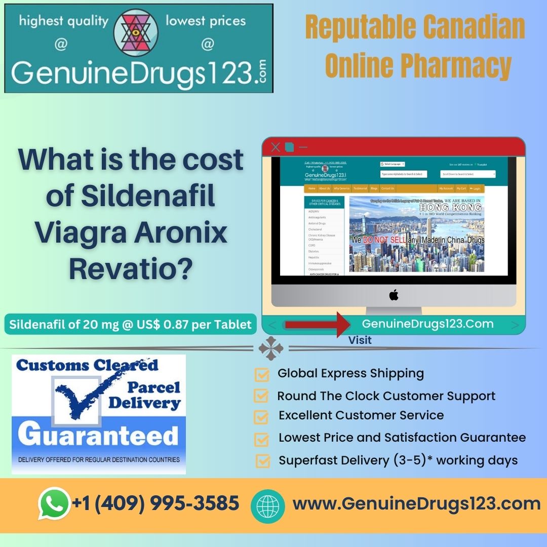 What is the cost of Sildenafil  Aronix Revatio?