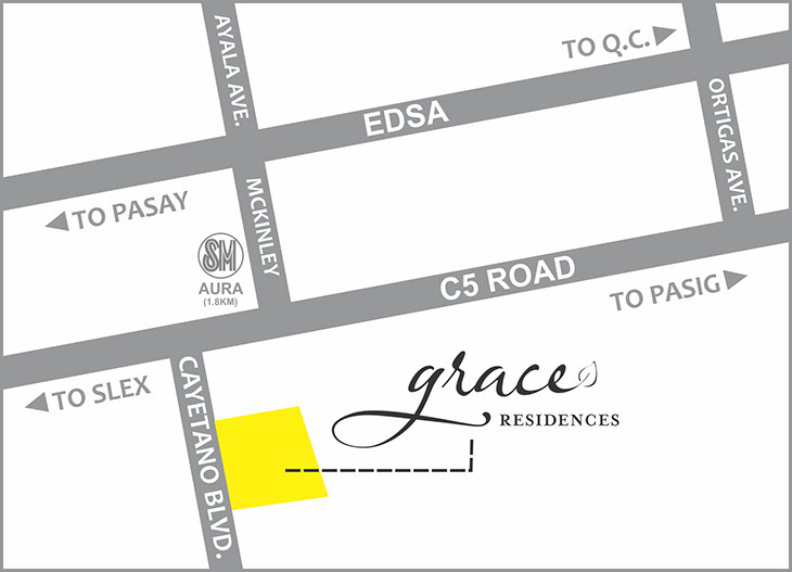 Taguig Studio w/ balcony for sale in Grace Residences near BGC