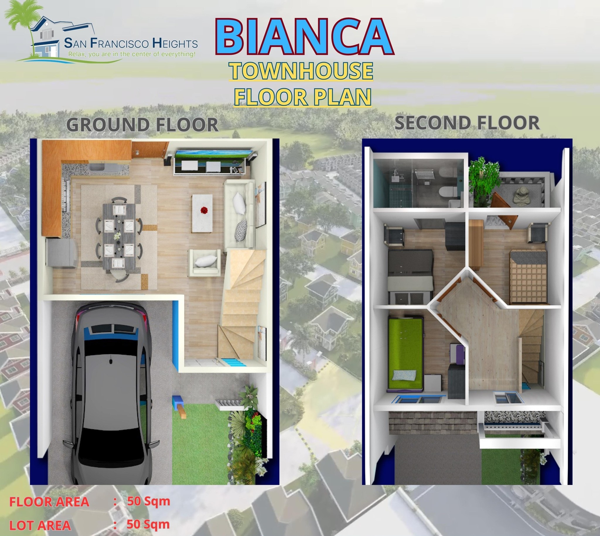Bianca 2-storey, 3 bedrooms Townhomes located in the heart of Camotes Island