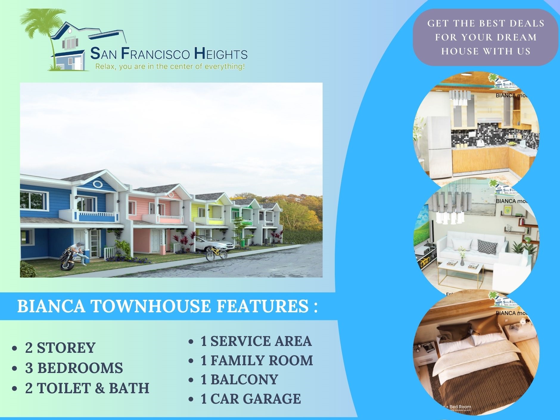 Bianca 2-storey, 3 bedrooms Townhomes located in the heart of Camotes Island