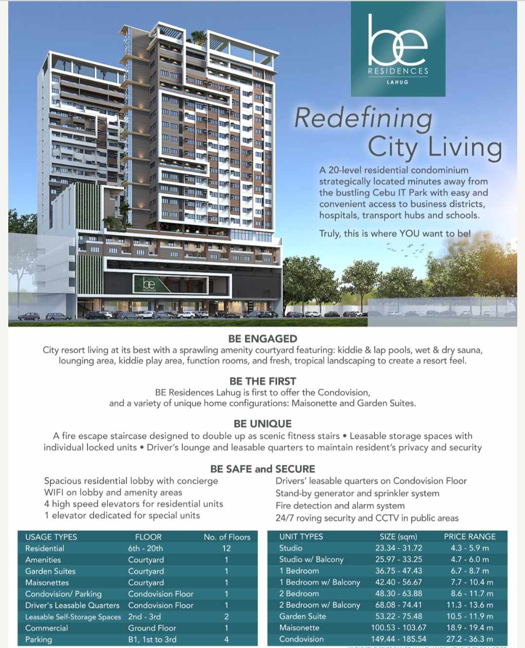 Be Residences Lahug (Studio Unit ) PRE-SELLING