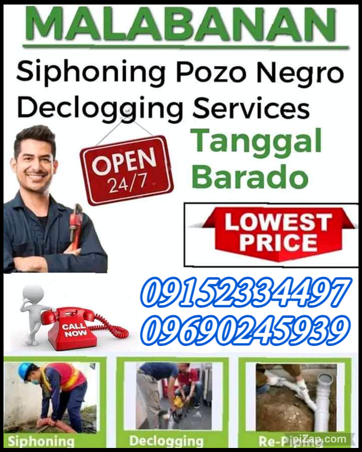 malabanan siphoning septic tank declogging plumbing services 09152334497 09460706688