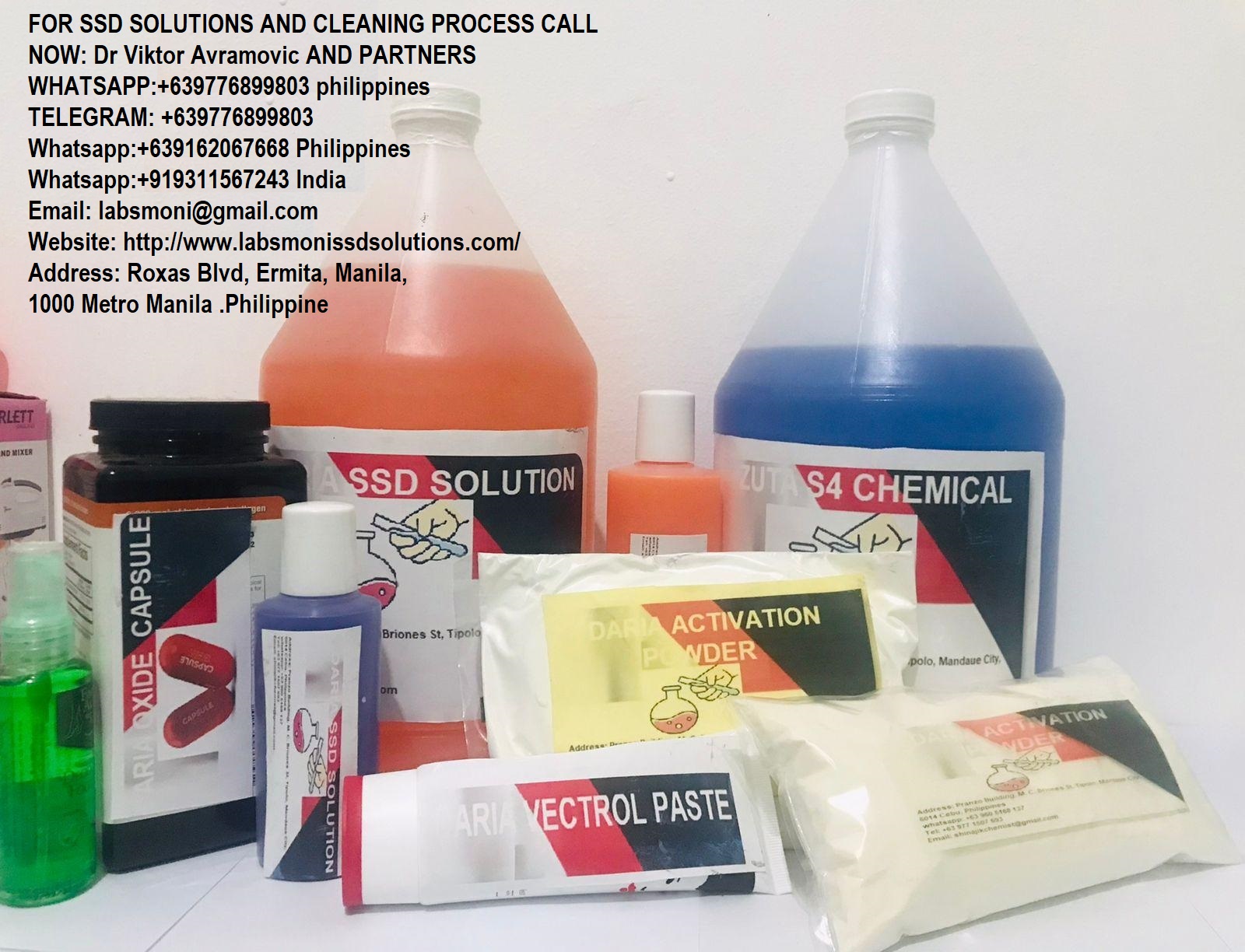 ssd solutions chemicals for cleaning black  and euros