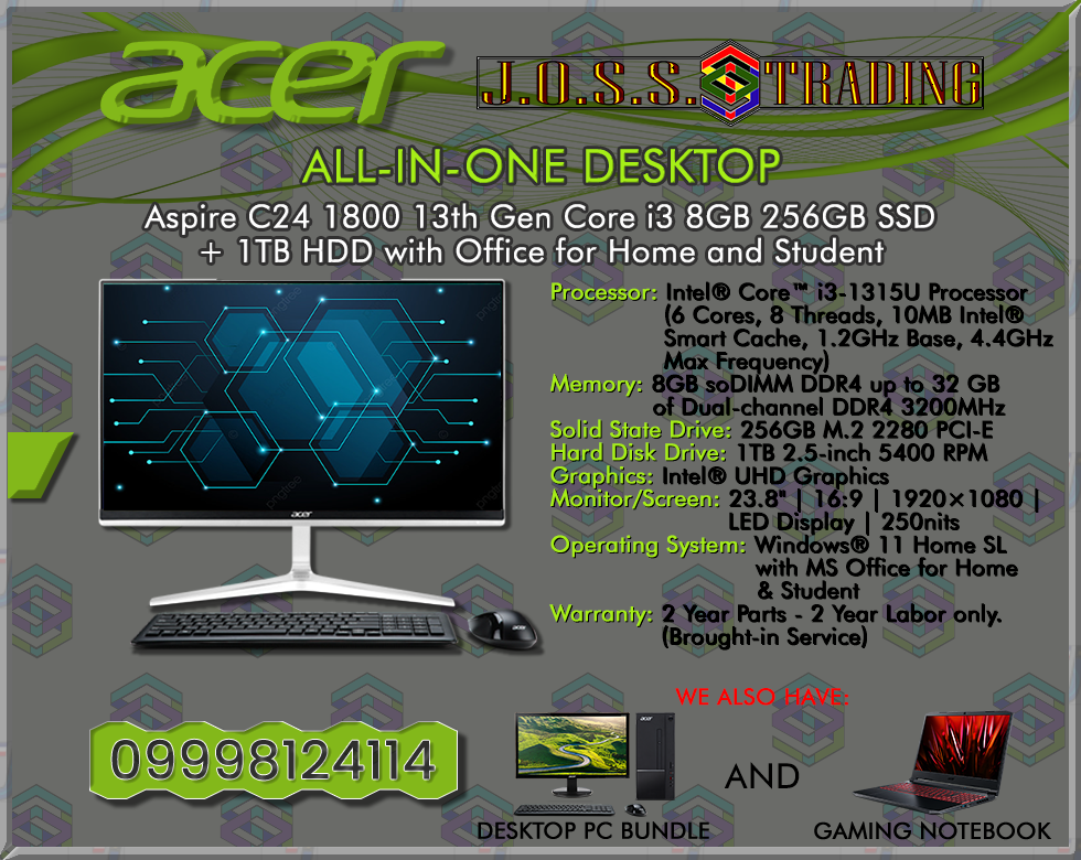 ACER ALL-IN-ONE-DESKTOP-PC | ASPIRE C24 1700 12TH & 13TH GEN CORE i3, i5, i7