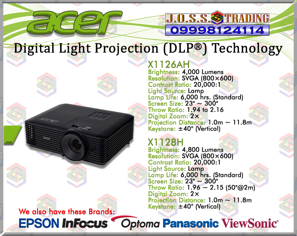 ACER (DLP) PROJECTOR | X1123HP/X1223HP-4000 ANSI LUMENS
