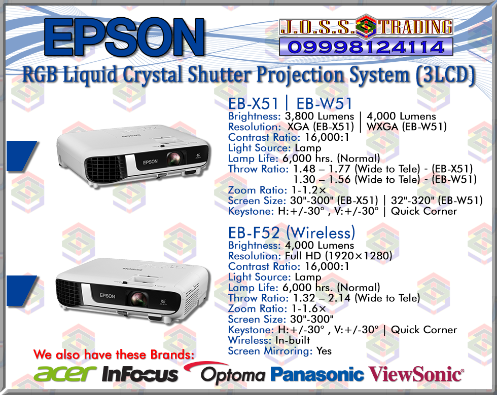 EPSON PROJECTOR | EB-X51 / EB-W51 / EB-FH52