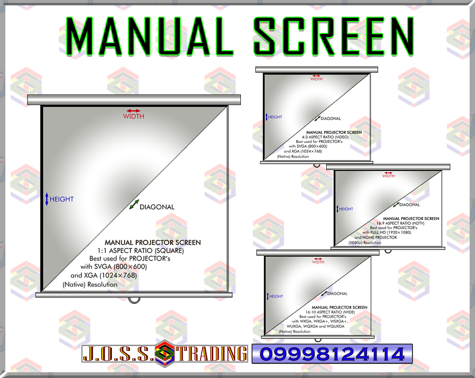 MOTORIZED SCREEN | PROJECTOR SCREEN WITH RF REMOTE CONTROL