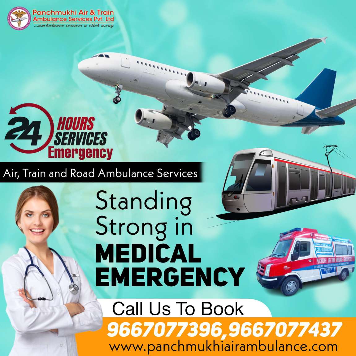 Get Hi-tech Medical Care by Panchmukhi Air Ambulance Services in Indore at a Low cost