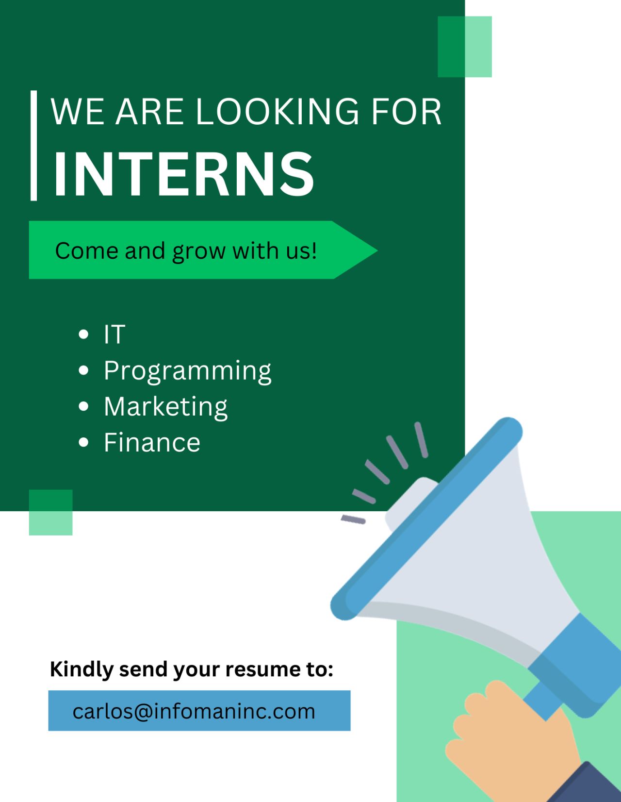 Information Managers, Inc. is looking for: