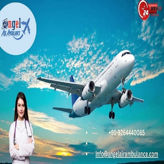 Hire Ventilator ICU Support Air Ambulance Service in Bhopal by Angel