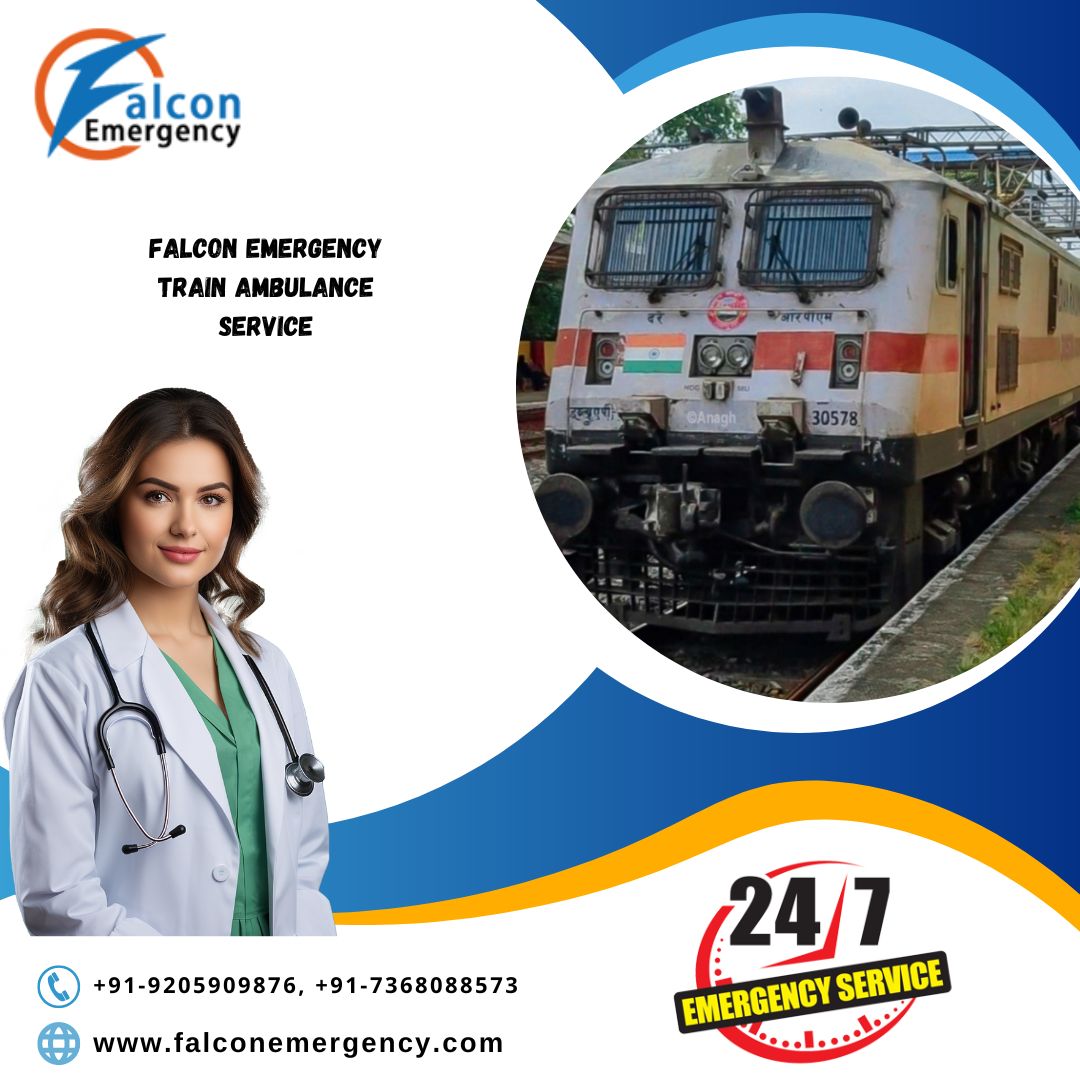 Hire Life-Care Falcon Emergency Train Ambulance Service in Patna with PICU Setup