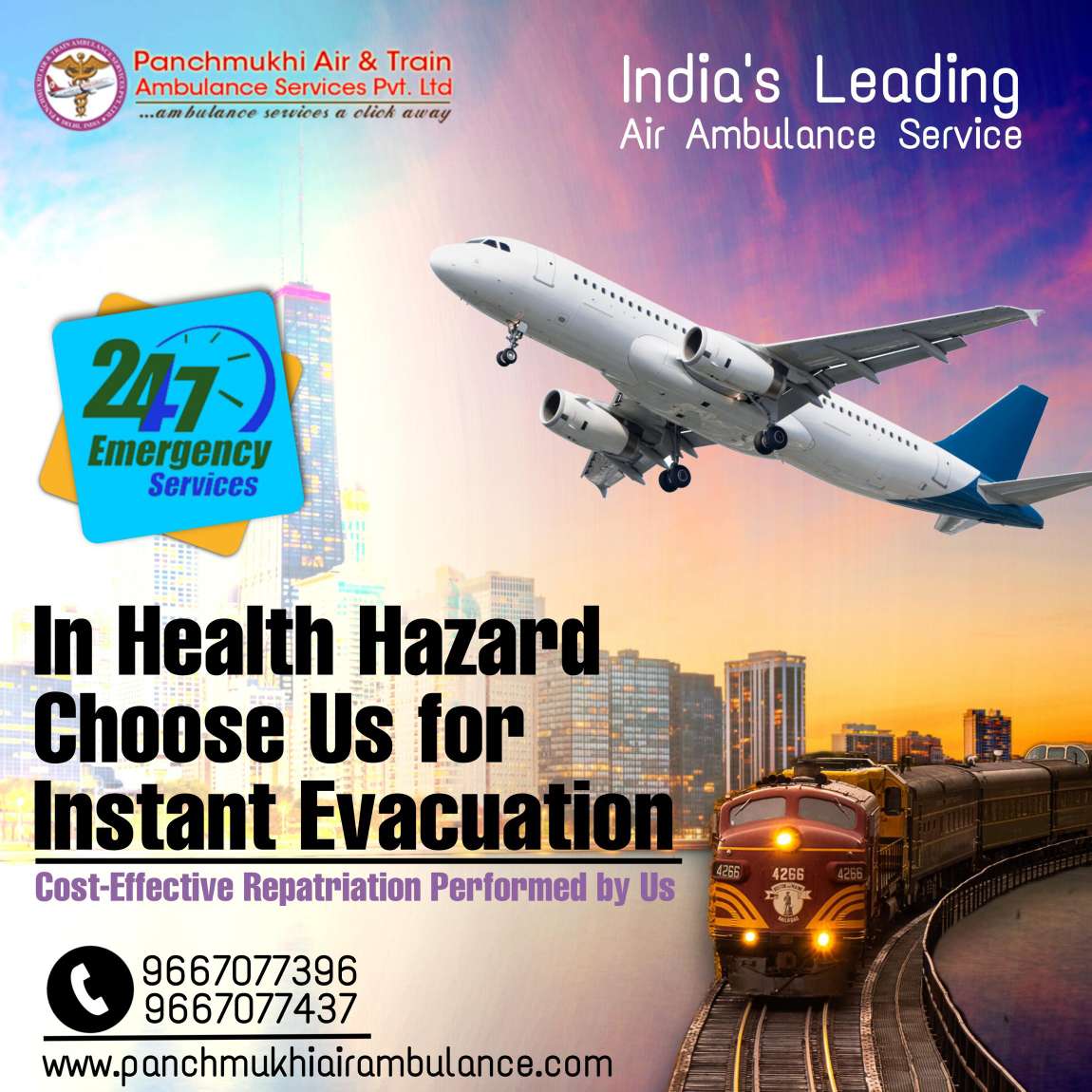 Obtain Hi-tech Air Ambulance Services in Patna with Outstanding Medical Care by Panchmukhi
