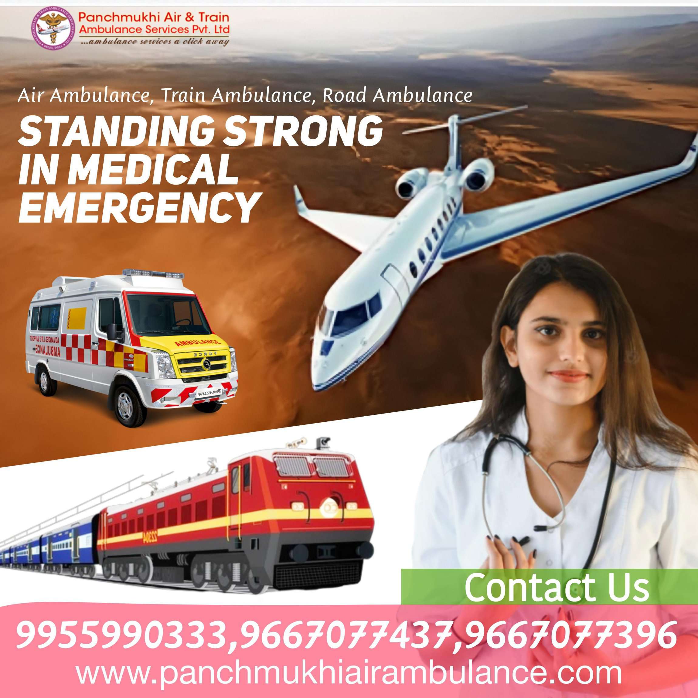 With Latest Medical Machines Get Panchmukhi Air Ambulance Services in Kolkata