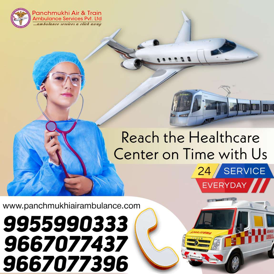 Obtain Panchmukhi Air Ambulance Services in Dibrugarh with World-Class Medical System