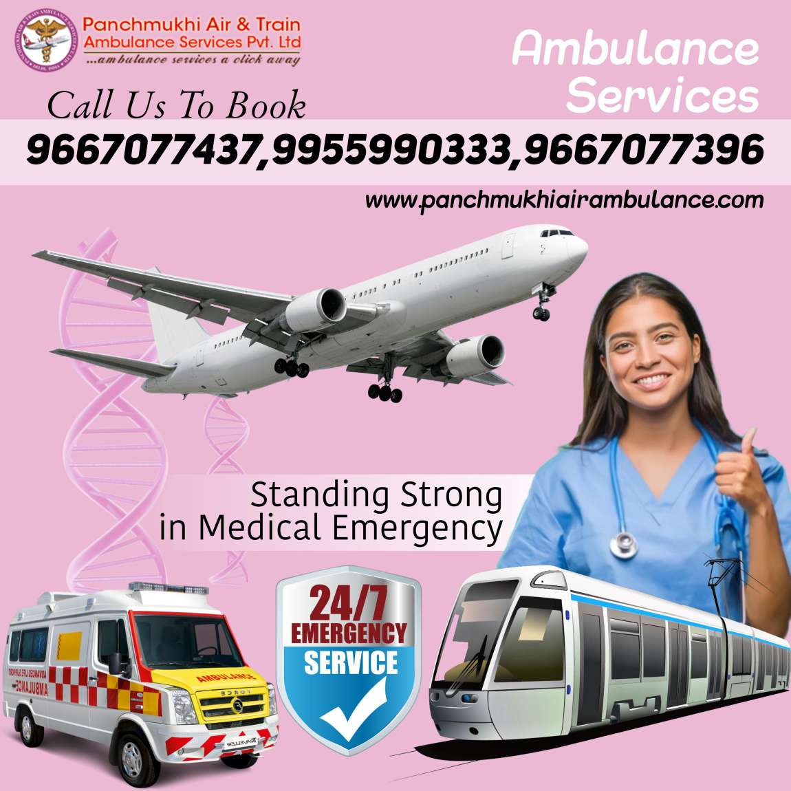 Take Panchmukhi Air Ambulance Services in Patna with Suitable Medical Assistance
