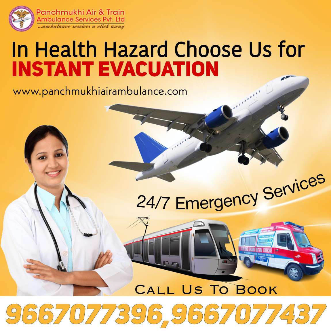 Hire Panchmukhi Air Ambulance Services in Mumbai with Critical Medical Care