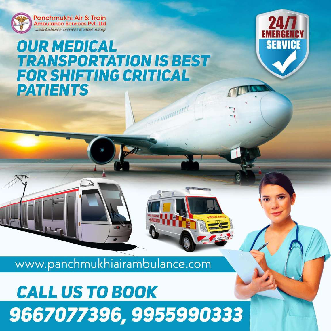 Use Panchmukhi Air Ambulance Services in Siliguri with Highly Advanced Medical Care