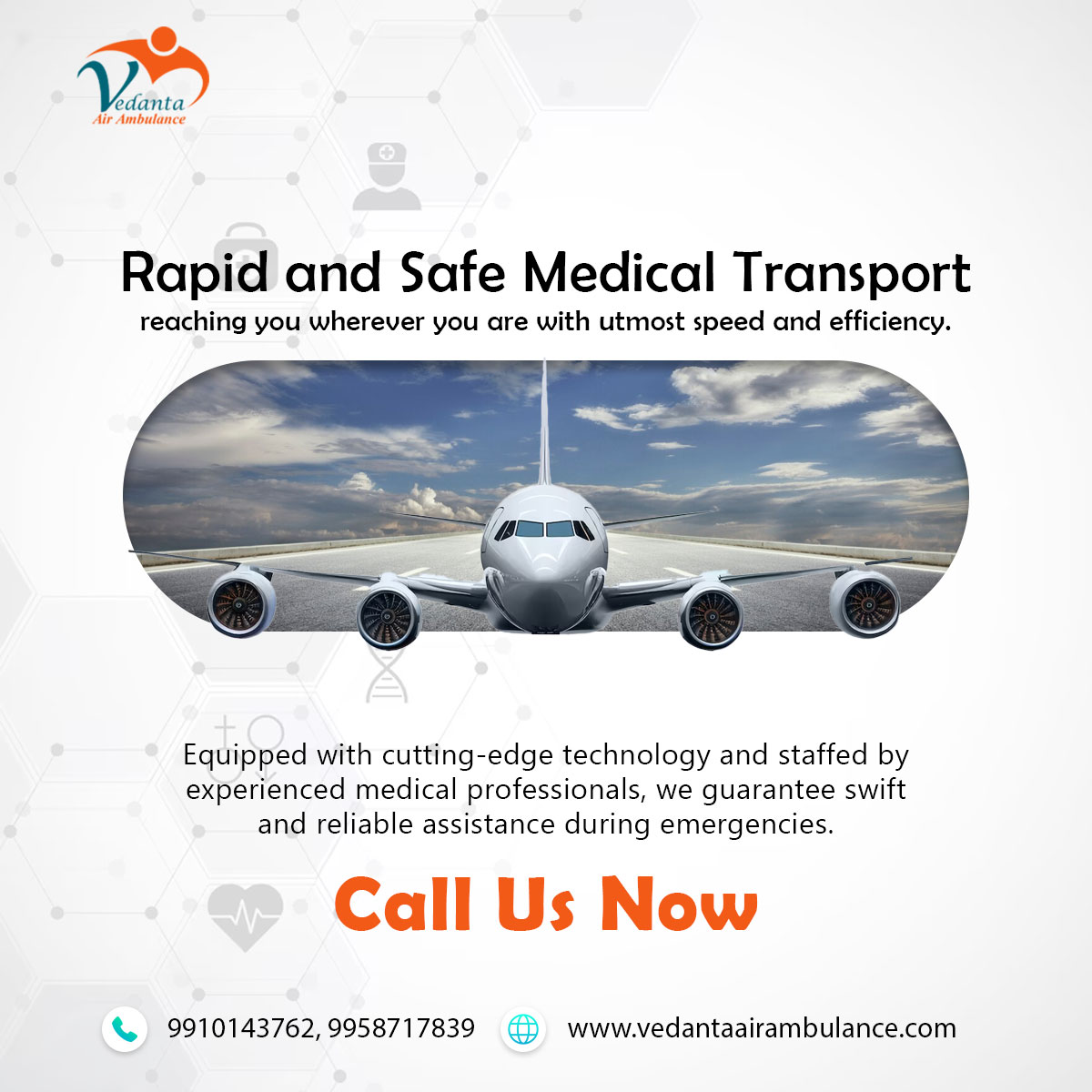 With Extraordinary Medical Care Select Vedanta Air Ambulance in Patna