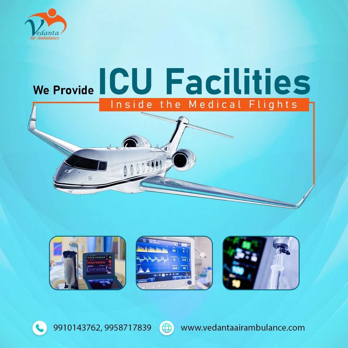 Without Additional Charges Hire Vedanta Air Ambulance from Guwahati
