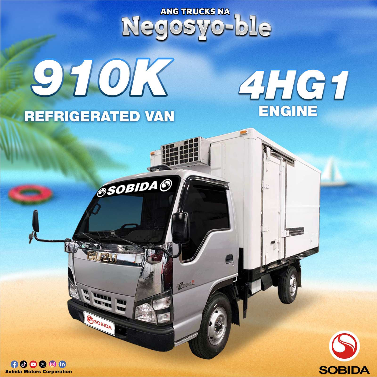 Sobida Isuzu Elf 4HG1 surplus Refrigerated Van Truck