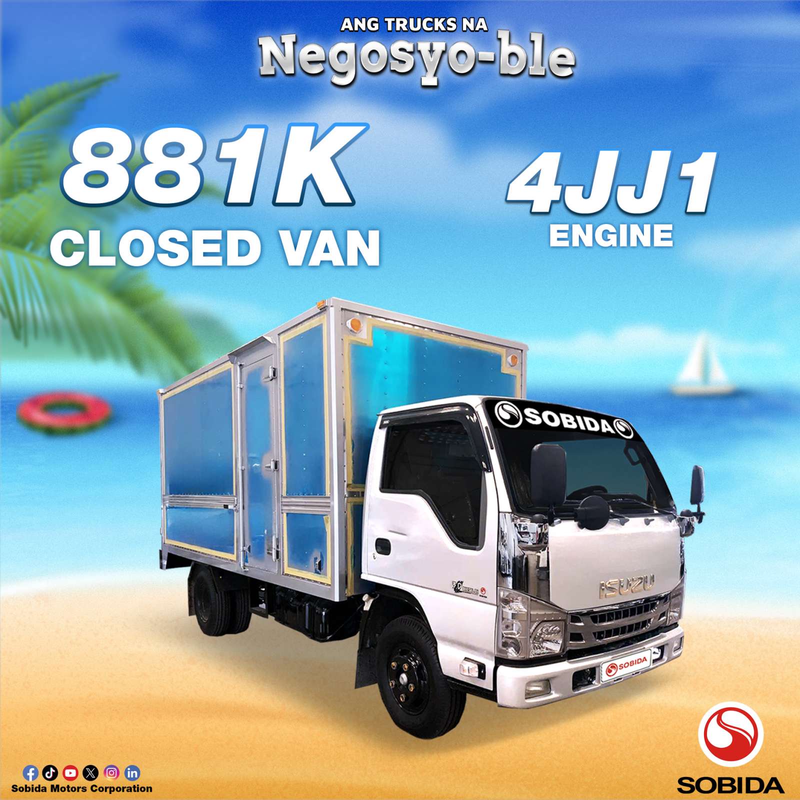 Sobida Isuzu Elf 4JJ1 Surplus Aluminum Closed Van NKR