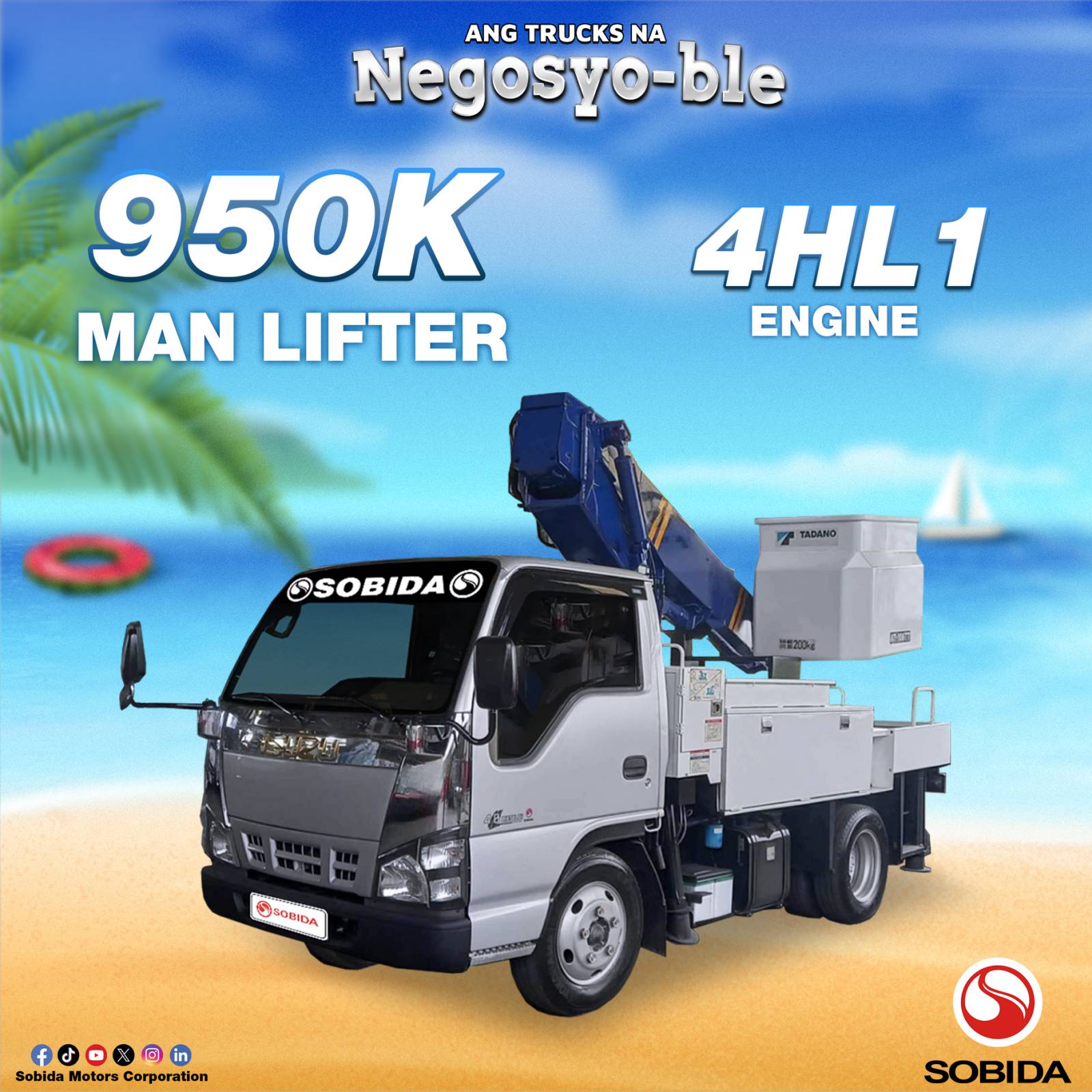 Sobida Isuzu Elf NKR 4HL1 Manlifter N-series canter 300