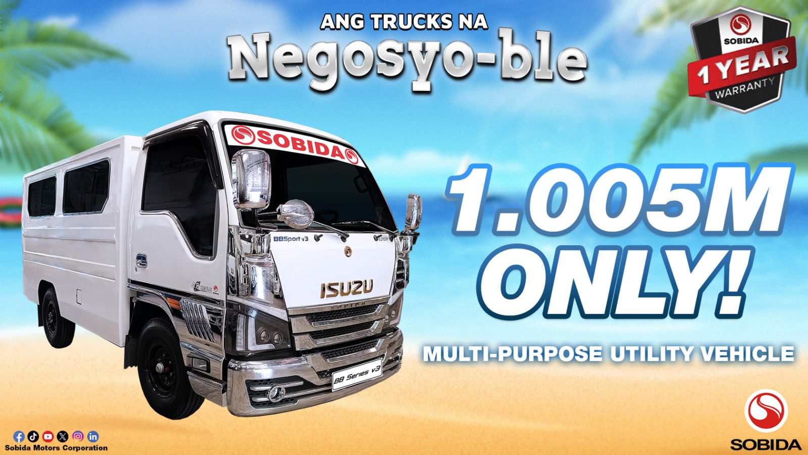 Sobida elf 4hl1 nkr multi utility vehicle (muv)