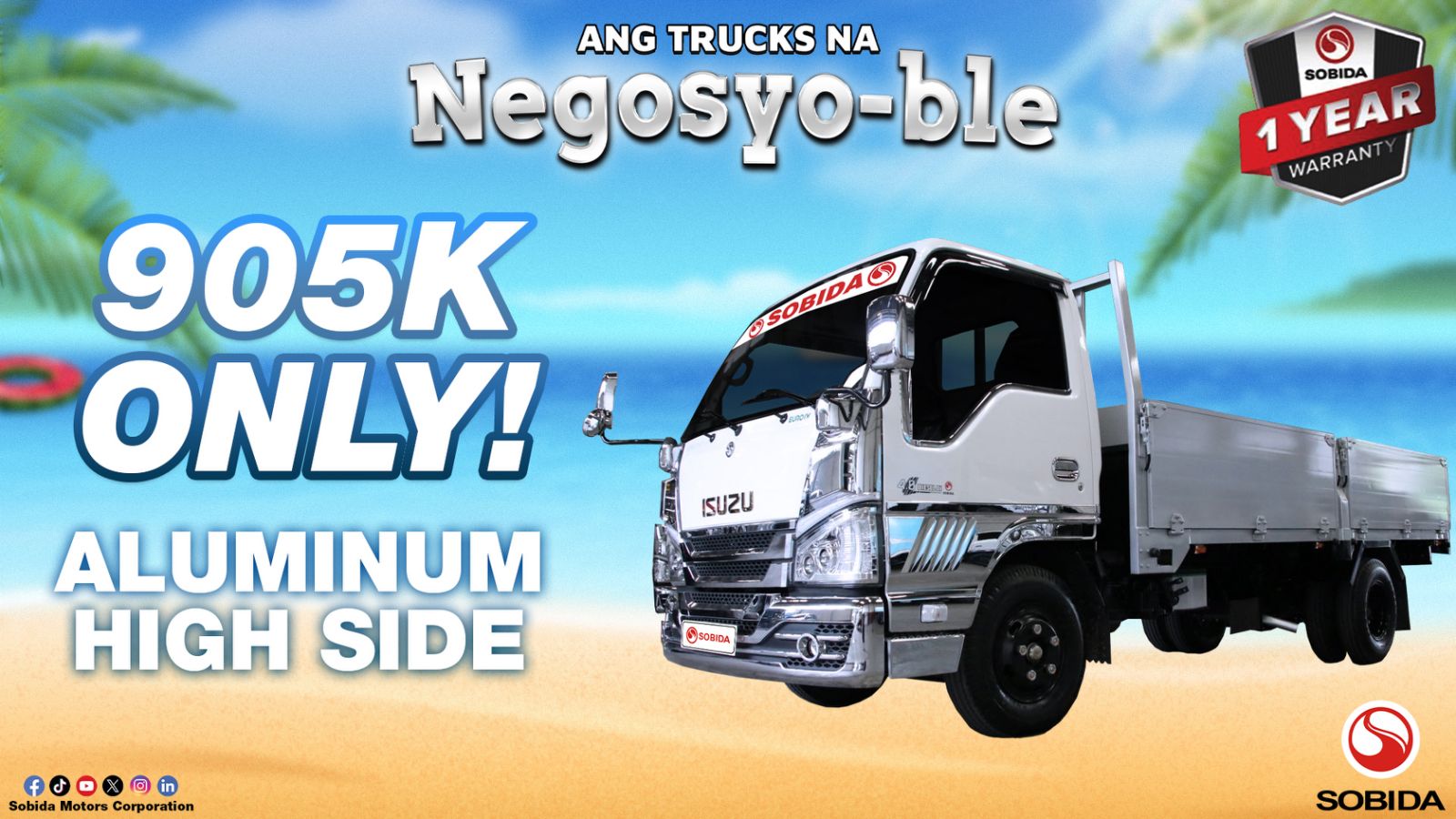 Sobida Isuzu Elf 4HF1 Surplus Cargo Dropside Truck N-series