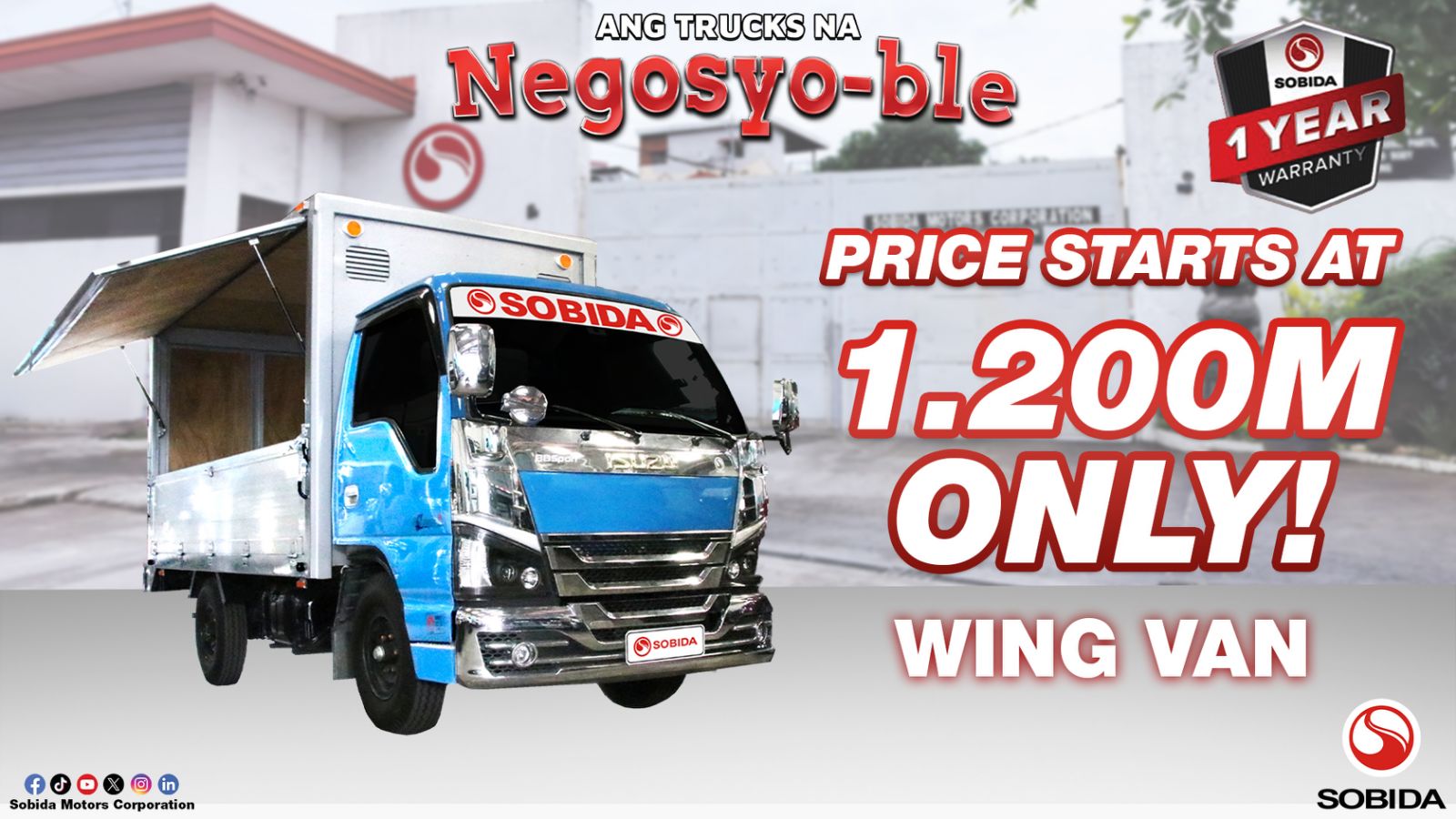 Sobida Isuzu Elf 4HL1 surplus Wing van NKR N-series