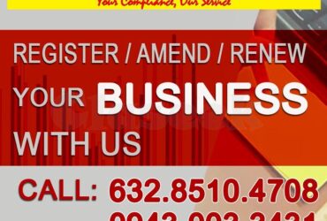 Business Registration, Retirement, Amend, Change or Transfer of Ownership