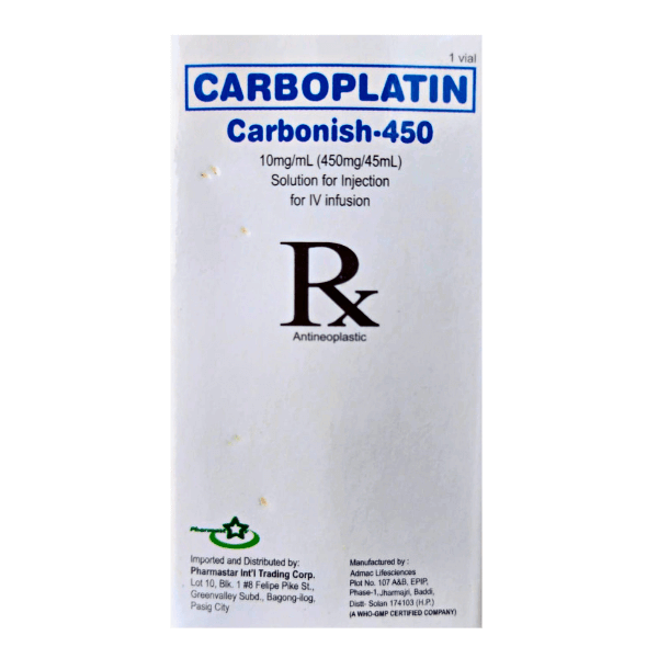 Get Carboplatin 450 10 mg/ml (450 mg/45 ml) Carbonish Medicine in Philippines