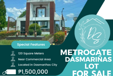 Lot for Sale in Metrogate, Dasmariñas City 1.5M