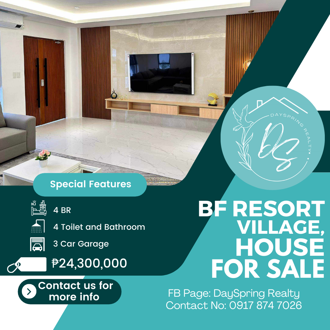 3 Storey Single Detached House for Sale in BF Resort Village 24.3M