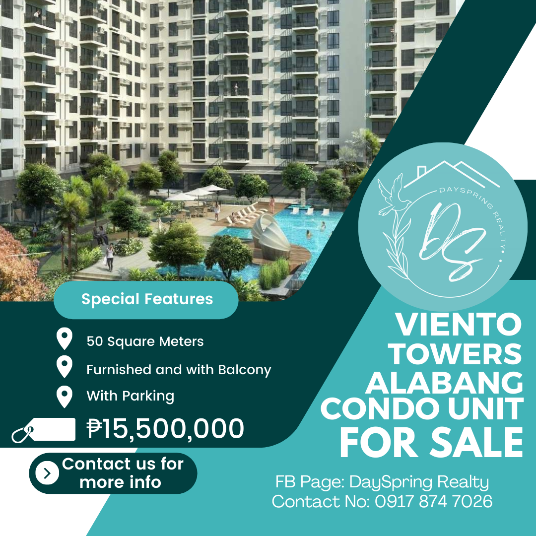 Condo Unit for Sale in Viento at Cerca Tower 1, Alabang 1750📍