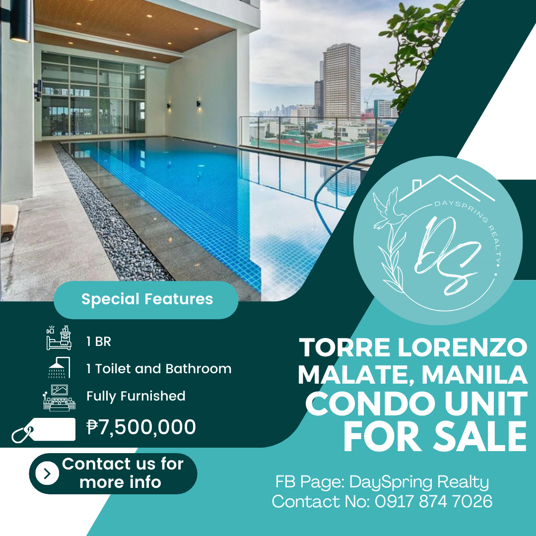 Condo Unit For Sale in Torre Lorenzo Malate Condominium 7.5M