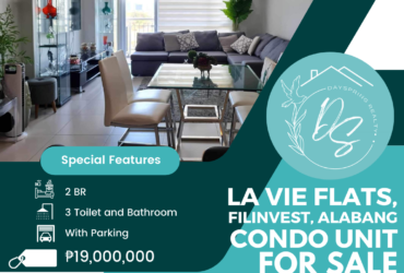 Condominium For Sale in La Vie Flats, Filinvest, Alabang 19M