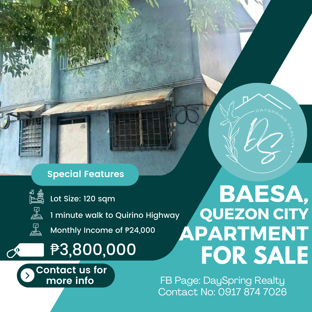 Apartment for Sale in Baesa, Quezon City 3.8M