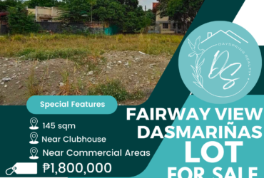 Lot for Sale in Fairway View, Dasmariñas, Cavite  1.8M