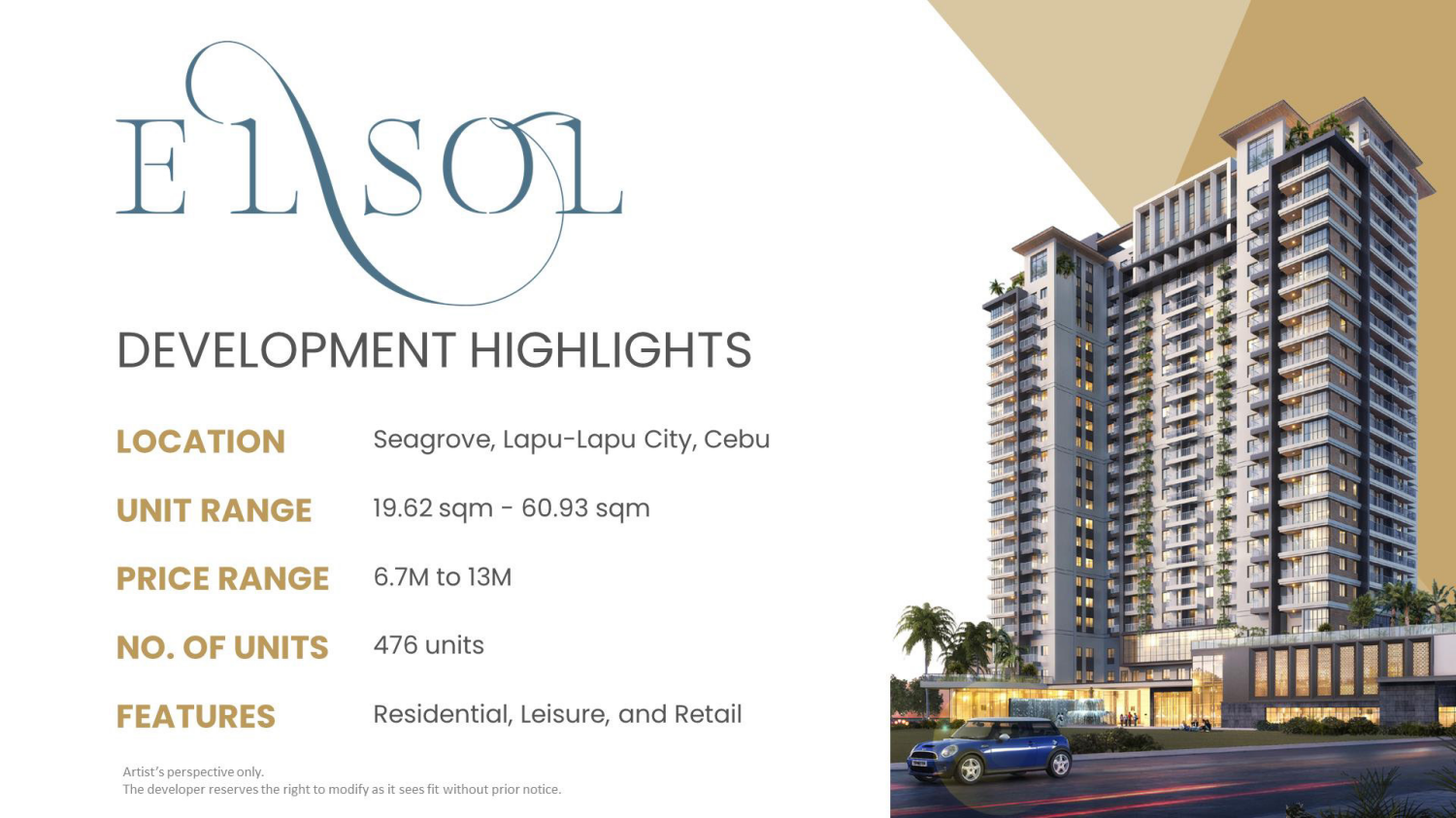 EL SOL Location Seagrove. Punta Engano Lapu lapu City Mactan Cebu