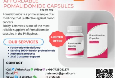 Buy Pomalidomide 2 mg and 4 mg capsules for cancer treatment, at an affordable price from LetsMeds