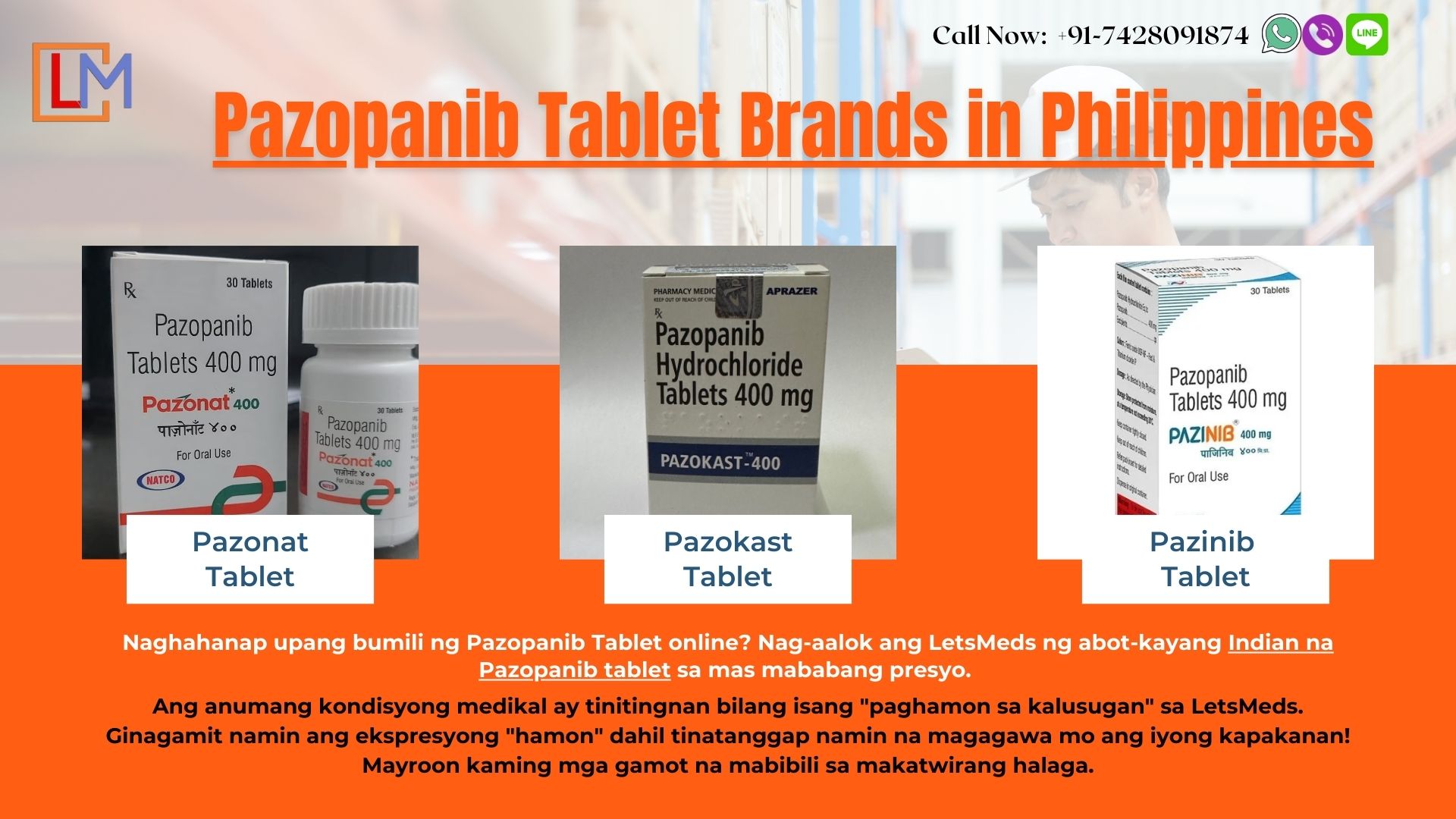 Pazopanib 400 mg Tablet Price Online Wholesale Metro Manila Philippines