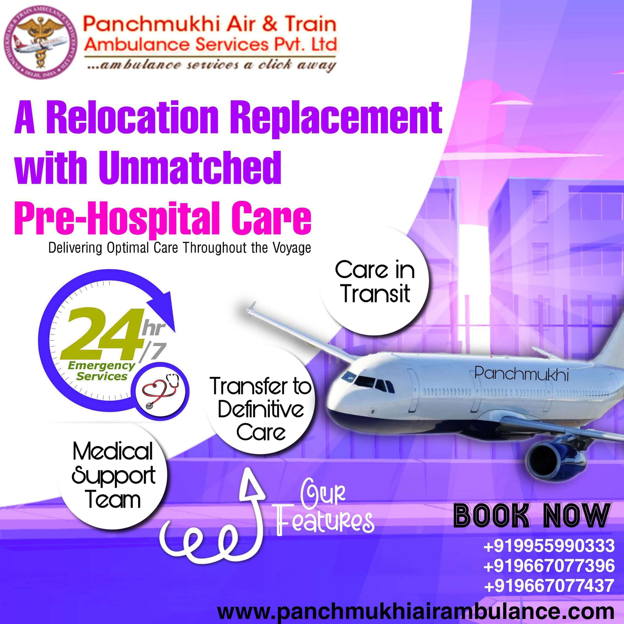 Choose Panchmukhi Air and Train Ambulance Services in Vellore With Medical Setup