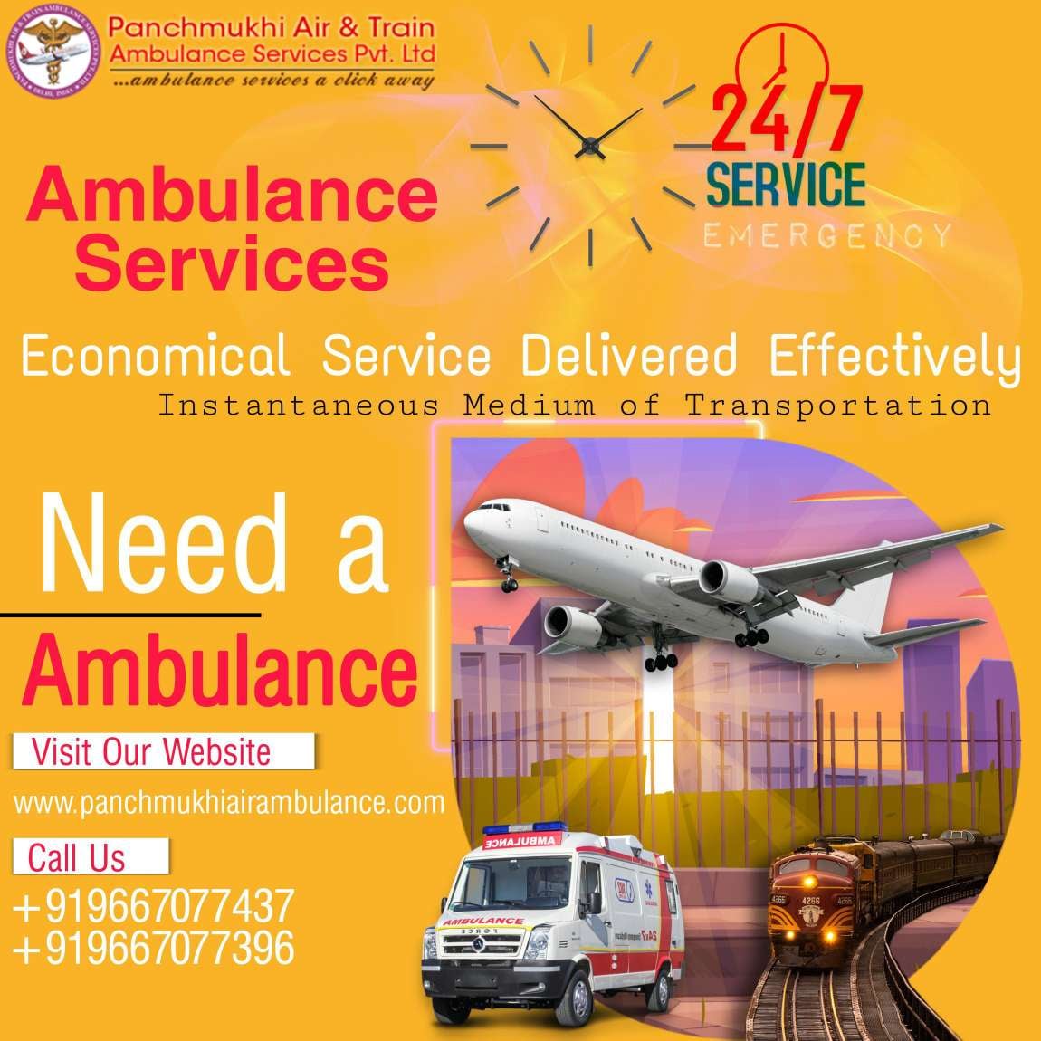 Get State-of-the-Art ICU Equipped Air and Train Ambulance Services in Siliguri by Panchmukhi